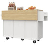 Kitchen Island Rolling Cart with Drop Leaf Top, Storage Drawers & Storage Space