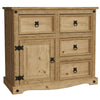 Corona Sideboard 1 Door 4 Drawer Mexican Solid Waxed Pine Furniture Storage Unit