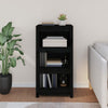 BaraSh Book Cabinet Black 50x35x97 Solid Wood Pine,wooden bookcase free T2S0