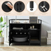 Cat Litter Box Enclosure Hidden Cat Washroom w/ Double Doors & Scratch Cardboard