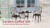 3 PCs Coffee Table Chairs Outdoor Garden Furniture Set w/ Umbrella Hole