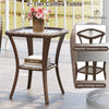 3 Pcs Patio Rattan Bistro Set 360° Swivel Outdoor Rocking Chairs-Black