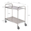 2 Tier Stainless Steel Catering Trolley Food Dinner Service Cart On Wheels 3FT
