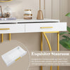 Modern Luxury Entryway Console Table Side Table with Storage Drawer Metal Legs