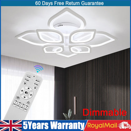 Modern Chandelier LED Ceiling Lamp White Frame Light Living Room Pendant Yjdocfc