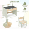 Kids Table and Chair Set w/ Storage and Paper Roll Holder-Green
