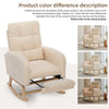 Rocking Chair with Footrest and Headrest Wooden Nursing Chairs for Living Room