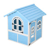 Large Wooden Playhouse with Doors, Windows, Apex Roof for Kids Children- Blue UK