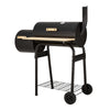 Charcoal BBQ Grill with Smoker Offset Steel Barrel Drum Outdoor Garden Camping