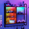 Wall Mounted Shelf Floating Storage Cabinet RGB Light Display Shelves Remote