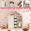 Kids Dress Up Rack Clothing Wardrobe Costume Storage Closet-White