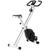 Folding Exercise Bike 8-Level Magnetic Heart Rate Sensor Home Gym Black White