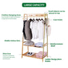 Bamboo Clothes Hanging Garment Rack Laundry Rack Cloest Storage Shelves
