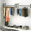 Heavy Duty Wall Mounted Clothes Rail Shelf Garment Hanging Wardrobe Display Rack