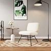 Nordic Accent Sofa Chair Lambswool Fabric Upholstered Leisure Armchair Metal Leg