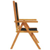 Reclining Garden Chairs 4 pcs Black Solid Wood Acacia K9P8