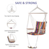 Hammock Hanging Rope w/ Footrest Armrest Yard Patio Swing Seat