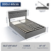 OTTOMAN STORAGE UPHOLSTERED BED FRAME 4FT6 DOUBLE WITH USB PORT & LED LIGHT NEW