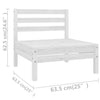 10 Piece Garden Lounge Set Solid Wood Pine White