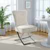 2x Button Back Dining Room Chairs Stainless Steel Legs Padded Seat Accent Chair