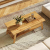 Solid Wood Coffee Table, 47-Inch Rustic Rectangle Center Table for Living Room