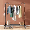 Black Metal Clothes Rail Rack Garment Stand Corner Open Wardrobe with Shelf
