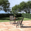 Garden Table Folding Mesh Chair Balcony Coffee Bistro Furniture w/ Umbrella Hole