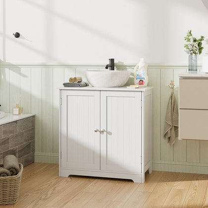 Modern Bathroom Sink Cabinet Under Basin Unit Cupboard Storage Furniture White