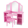 Kids 2-in-1 Princess Makeup Vanity Set with Removable Tri-Folding Mirror