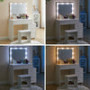 LED Light Vanity Dressing Table Set Bedroom Makeup Desk With Mirror Drawer Stool