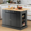 Kitchen Island Storage Cabinet Kitchen Island Table w/Drop Leaf Countertop Black