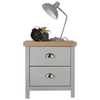 2 Drawers Wooden Bedside Cabinet Bedroom Side Tables Nightstand Shelf Unit Grey