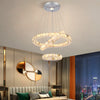 3-sided Crystal Chandelier LED Ceiling Light Height Adjustable Pendant Lamp 58W