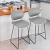 2-Piece Plastic Barstools Padded Kitchen Dining Chairs Home Office Counter Seat
