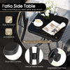 3 Piece Patio Rocking Set 2 Rocking Chairs w/ Side Table-Black