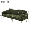 Fabric Sofa Bed Love Seat Sofa Settee Couch with Metal Legs & Cushions Green