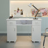 Wheel Professional Manicure Table Salon Nail Station Beauty Desk+Dust Collector