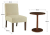 Dining Chairs & Table Set Linen Blend Bistro Seating Coffee Side Table | 3 Pcs
