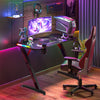 XL Large Gaming Desk Office PC Computer Desk Table RGB Lights Controller Stand