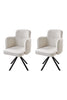 Swivel Office Chair Velvet Feel Fabric White Vanity Home/Office Teddy Fabric