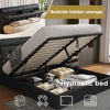 4ft6 Double Ottoman Gas Lift Up Upholstered Bed Frame W/ Storage Headboard Black