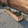 ✅LARGE Garden Wooden Planter Trough Veg Wood Flower Box READY MADE - Nut Brown✅