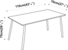 Dining Table 110cm Rectangular Scandi Modern Kitchen Living Room Black Wood Home