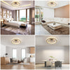 LED Ceiling Fan Light Dimmable Living Room Chandelier Lamp With Remote Atbtwajbu