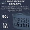50L Flexible Laundry Basket Clothes Washing Bucket Laundry Plastic Flexi Tub