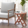 Patio Wooden Side Table Outdoor & Indoor Folding End Table X-shaped Frame