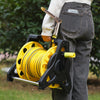 35M Free Standing Garden Hose Watering Pipe Reel With Spray Gun Nozzle Outdoor