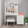 Dressing Table Set Cabinet Three Dimming Light Bulb w/ Mirror Vanity Set Bedroom