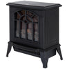 Electric Fireplace Heater Black Stove w/ LED Flame Effect Freestanding Black
