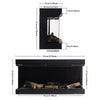 Electric 3 Sided Media Fire 40/50/60in Standing Insert LED Fireplace Panoramic